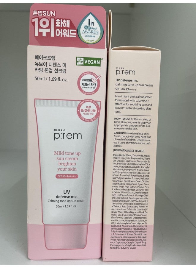 MAKEP:REM Make P:Rem Uv Defense Me. Calming Tone Up Sun Cream, Korean Sunscreen, Reef Safe Sunscreen, Non Nano Zinc Oxide, Chemical Free, Non Greasy Sunscreen Spf 50, 50Ml, 1.69 Fl.Oz. - Image 2