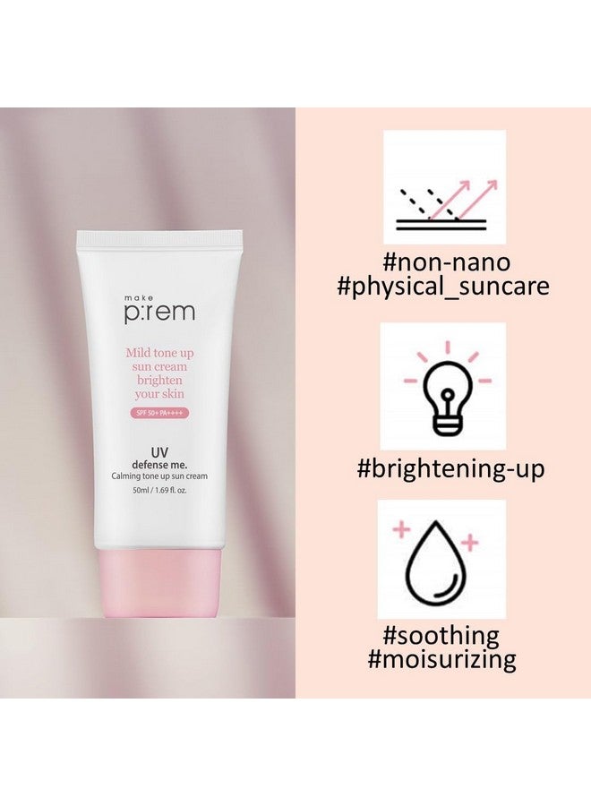 MAKEP:REM Make P:Rem Uv Defense Me. Calming Tone Up Sun Cream, Korean Sunscreen, Reef Safe Sunscreen, Non Nano Zinc Oxide, Chemical Free, Non Greasy Sunscreen Spf 50, 50Ml, 1.69 Fl.Oz. - Image 3