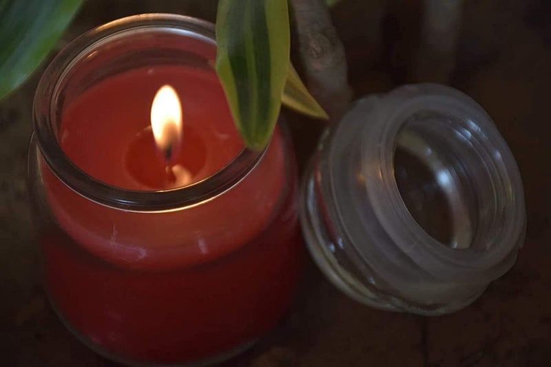 Belicia Scented Wax Candles in Glass Jar Set Lemon Grass Lavender Rose Pack of 3 - Image 3