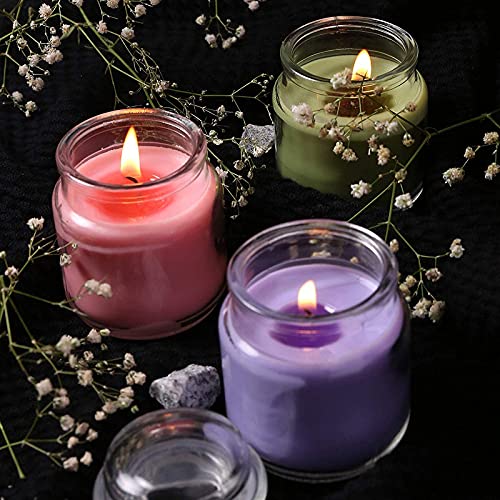 Belicia Scented Wax Candles in Glass Jar Set Lemon Grass Lavender Rose Pack of 3 - Image 1