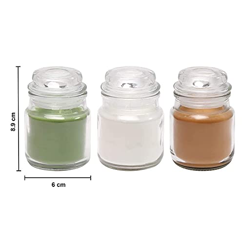 Belicia Scented Wax Candles in Glass Jar Set Lemon Grass Lavender Rose Pack of 3 - Image 4