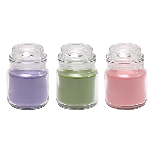 Belicia Scented Wax Candles in Glass Jar Set Lemon Grass Lavender Rose Pack of 3 - Image 2