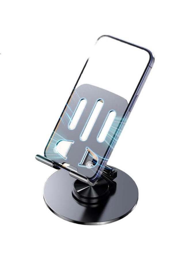 Kovol [Upgraded Thickened Carbon Steel] Phone Stand, Ipad Tablet Stand, Lazy Desktop Bedside Stand For Gaming, Binge-Watching, Compact Foldable Portable 360° Rotating Model - Gun Color - Image 3