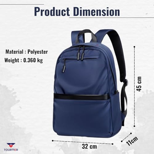 TOURTIER Travel Laptop Backpack, Fits 15.5 Inch Laptop, Lightweight Polyester Business Computer Bag for Men Women (BLUE) - Image 2