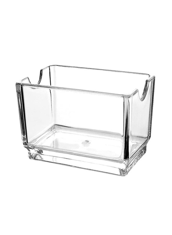 Sizikato Clear Acrylic Sugar Packet Holder Square Tea Bag Bowl, 4.3 Inches - Image 1