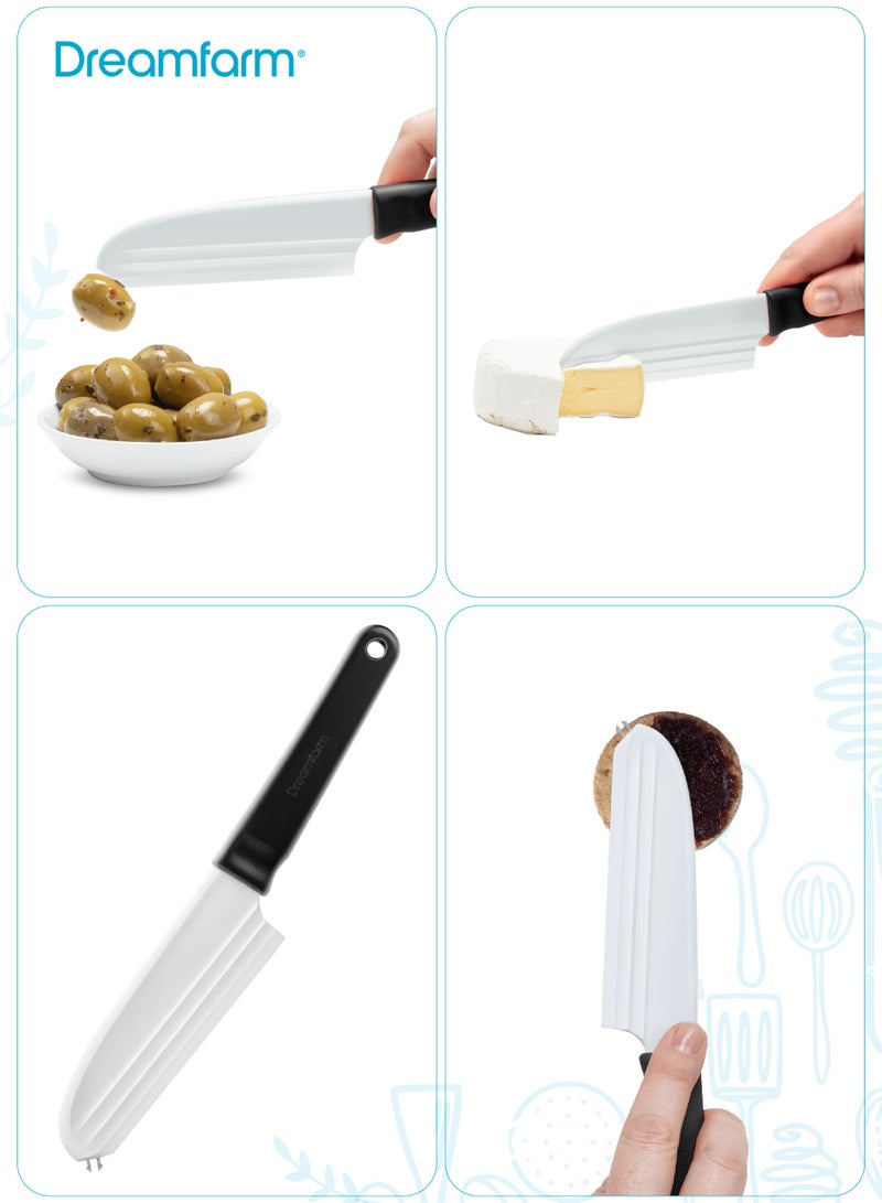 Dreamfarm Knibble Lite - Non-Stick Cheese Knife with Fork | Easy Grip | Stainless Steel Blade | Perfect for Hard & Soft Cheese | Dishwasher Safe | 31.5 x 8.5 x 1.5 cm - Image 4