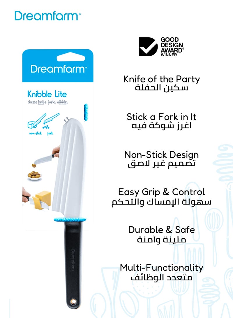 Dreamfarm Knibble Lite - Non-Stick Cheese Knife with Fork | Easy Grip | Stainless Steel Blade | Perfect for Hard & Soft Cheese | Dishwasher Safe | 31.5 x 8.5 x 1.5 cm - Image 3