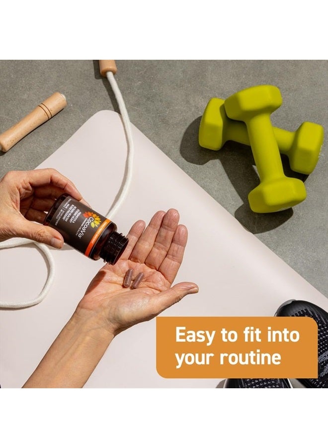 CocoaVia مكمل صحة القلب، 30 يوم، 500 ملغ من فلافانولات الكاكاو، دعم صحة القلب، تعزيز أكسيد النيتريك، الدورة الدموية، الطاقة، نباتي، شوكولاتة داكنة، 60 كبسولة - Image 5