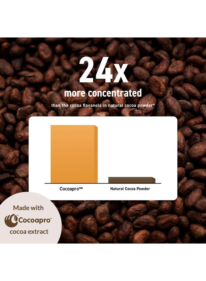 CocoaVia مكمل صحة القلب، 30 يوم، 500 ملغ من فلافانولات الكاكاو، دعم صحة القلب، تعزيز أكسيد النيتريك، الدورة الدموية، الطاقة، نباتي، شوكولاتة داكنة، 60 كبسولة - Image 3