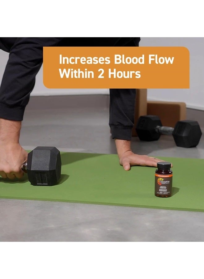 CocoaVia مكمل صحة القلب، 30 يوم، 500 ملغ من فلافانولات الكاكاو، دعم صحة القلب، تعزيز أكسيد النيتريك، الدورة الدموية، الطاقة، نباتي، شوكولاتة داكنة، 60 كبسولة - Image 4