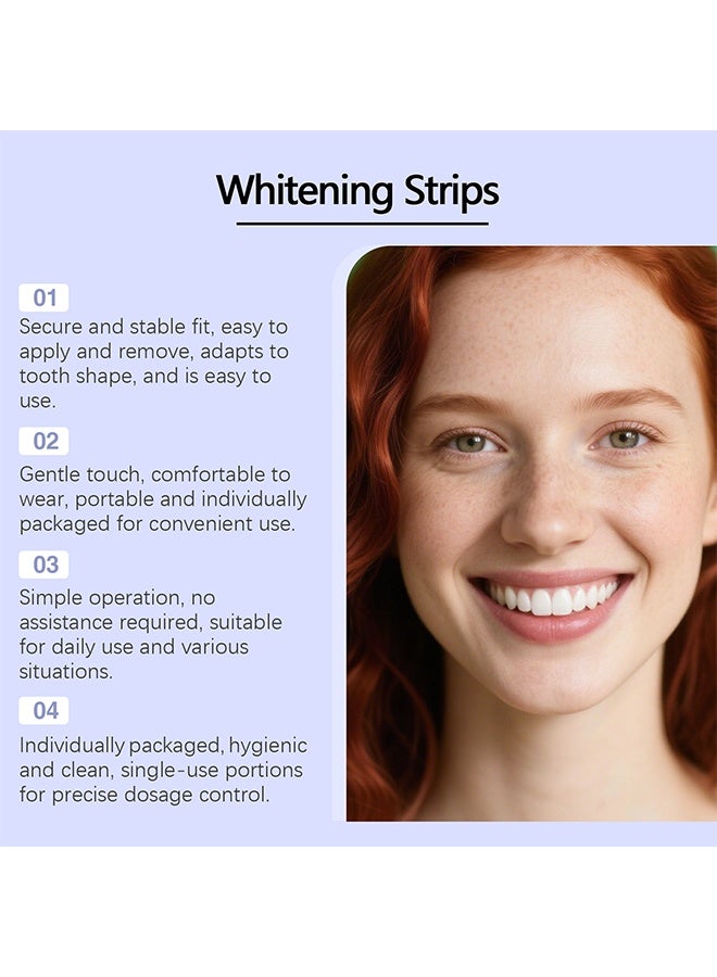 Feimuko Purple Teeth Whitening Strips for Sensitive Teeth, Enamel-Safe Color Correcting Tooth Whitener, Effectively Removes Stubborn Stains, Fast Acting & Non-Slip Grip, 14 Strips - Image 2