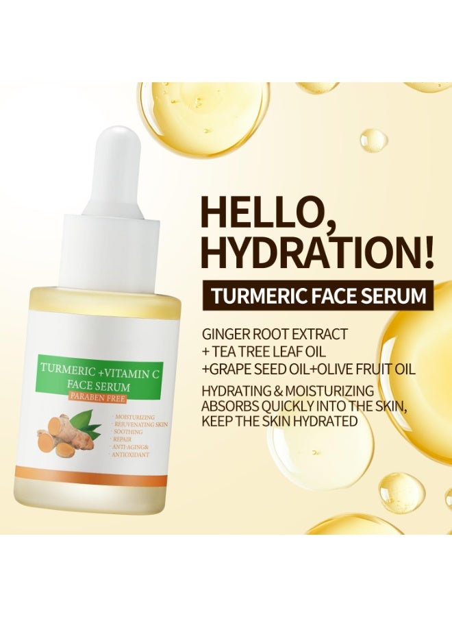 موويام سيروم الوجه بالكركم + فيتامين C - سيروم الوجه لتصحيح البقع الداكنة وإزالة البقع الداكنة لترطيب البشرة وتجديد شبابها مهدئ ومصلح ومضاد للشيخوخة ومضاد للأكسدة 30 مل - Image 5