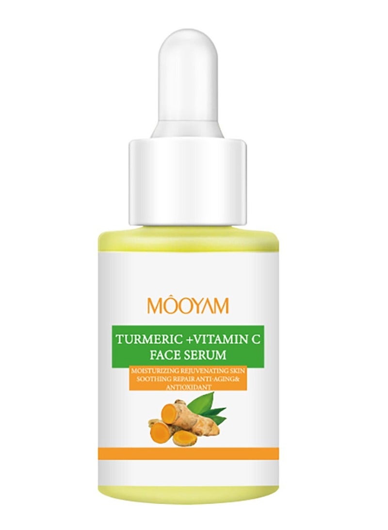 موويام سيروم الوجه بالكركم + فيتامين C - سيروم الوجه لتصحيح البقع الداكنة وإزالة البقع الداكنة لترطيب البشرة وتجديد شبابها مهدئ ومصلح ومضاد للشيخوخة ومضاد للأكسدة 30 مل - Image 2