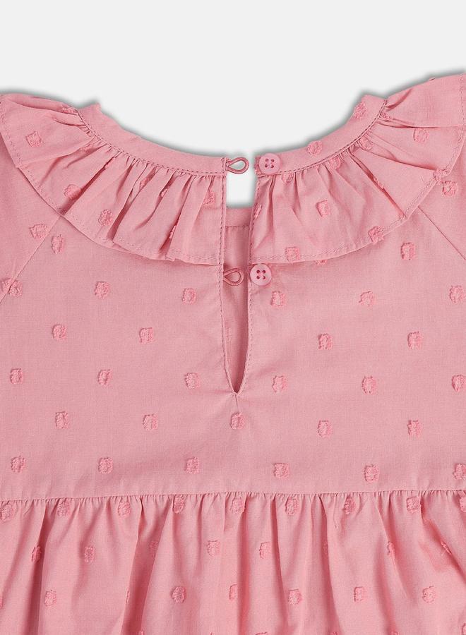 MINIKLUB Girls Ruffled Dobby Cotton Top - Image 4