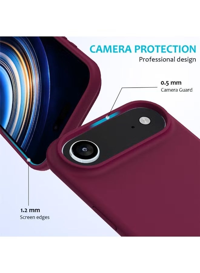 general Bortony iPhone 17 Air 6.6" Case - Ultra-Slim Jelly Silicone Protective Cover with Microfiber Lining, Shockproof Drop Protection, Burgundy - Image 3