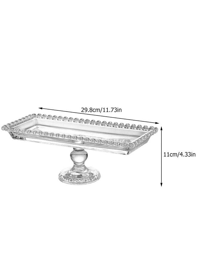 XiuWoo 1 Piece Clear Glass Snacks Serving Tray Fruits Candy Cakes Storage Plate Decorative Clear 11x30 cm  - Image 2