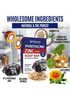 Herblov Pyrithione Zinc Soap Bar For Face & Body, 4Oz | Cleanser For Acne, Rosacea, Eczema, Dermatitis, Psoriasis, Itching | Cleansing, Calming Facial Wash | Zinc Soap Bar Made In Usa (Pack Of 2)  - Image 2