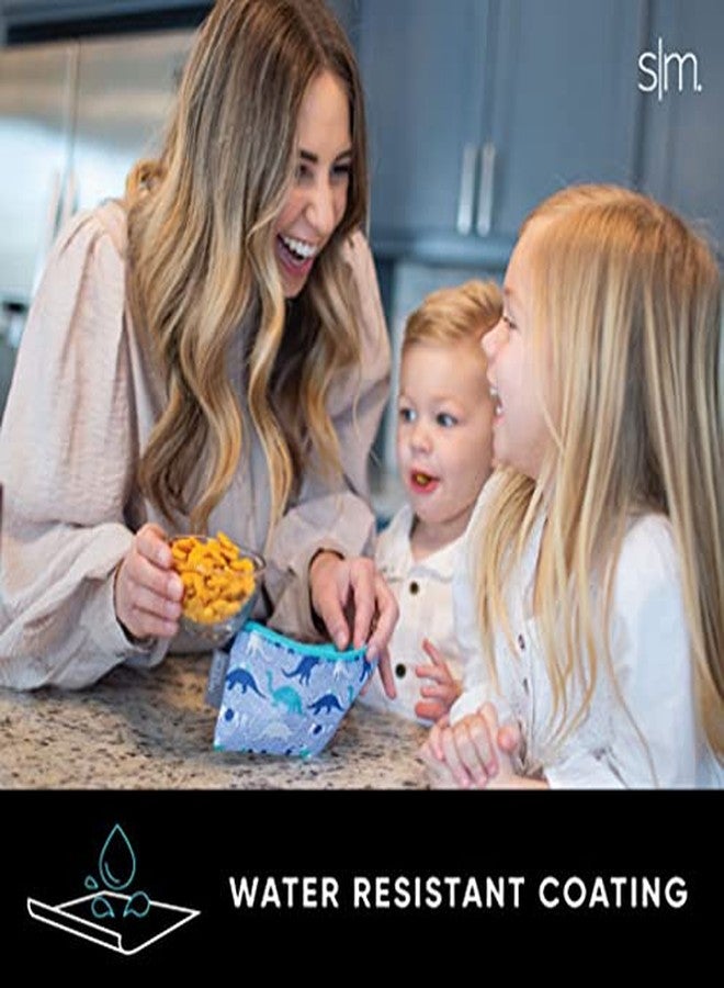 سيمبل مودرن أكياس وجبات خفيفة قابلة لإعادة الاستخدام من سيمبل مودرن إيلي - أكياس سندويشات - تخزين الطعام، عبوة من 3 قطع، بنقشة خطوط جليدية - Image 5