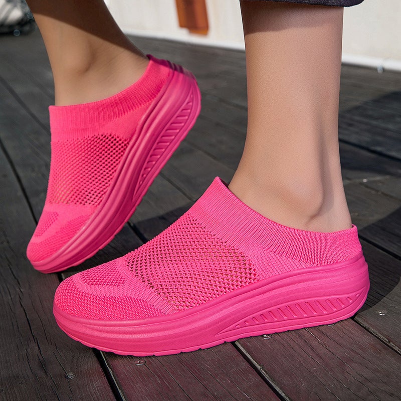 New Slip-On Shoes, Thick-Soled Casual Large-Size Women''s Shoes, Breathable, Lightweight, Comfortable Walking Shoes, Rocking Shoes for Women - Image 4