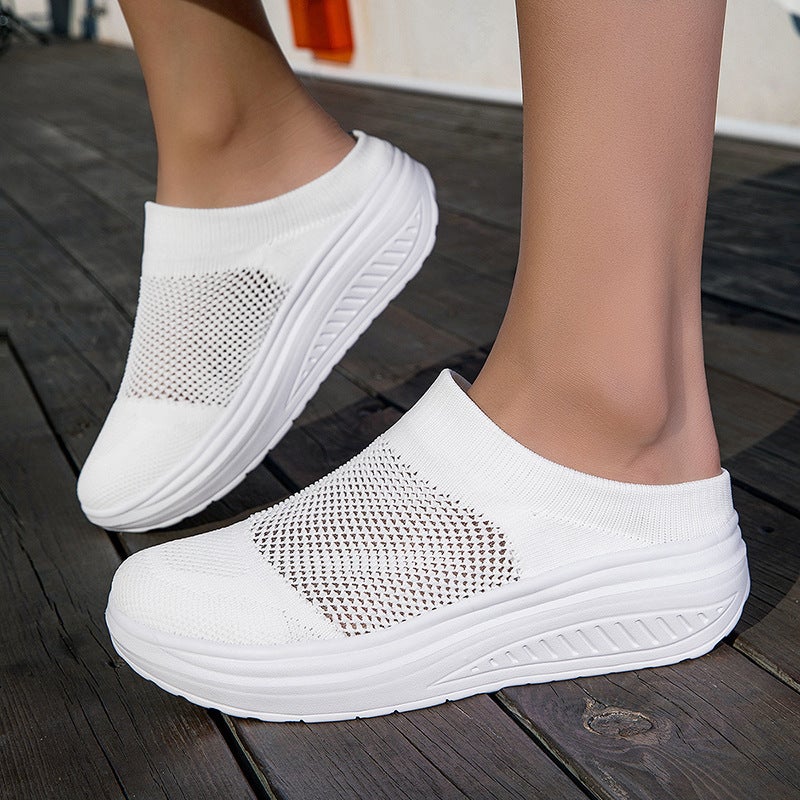 New Slip-On Shoes, Thick-Soled Casual Large-Size Women''s Shoes, Breathable, Lightweight, Comfortable Walking Shoes, Rocking Shoes for Women - Image 3