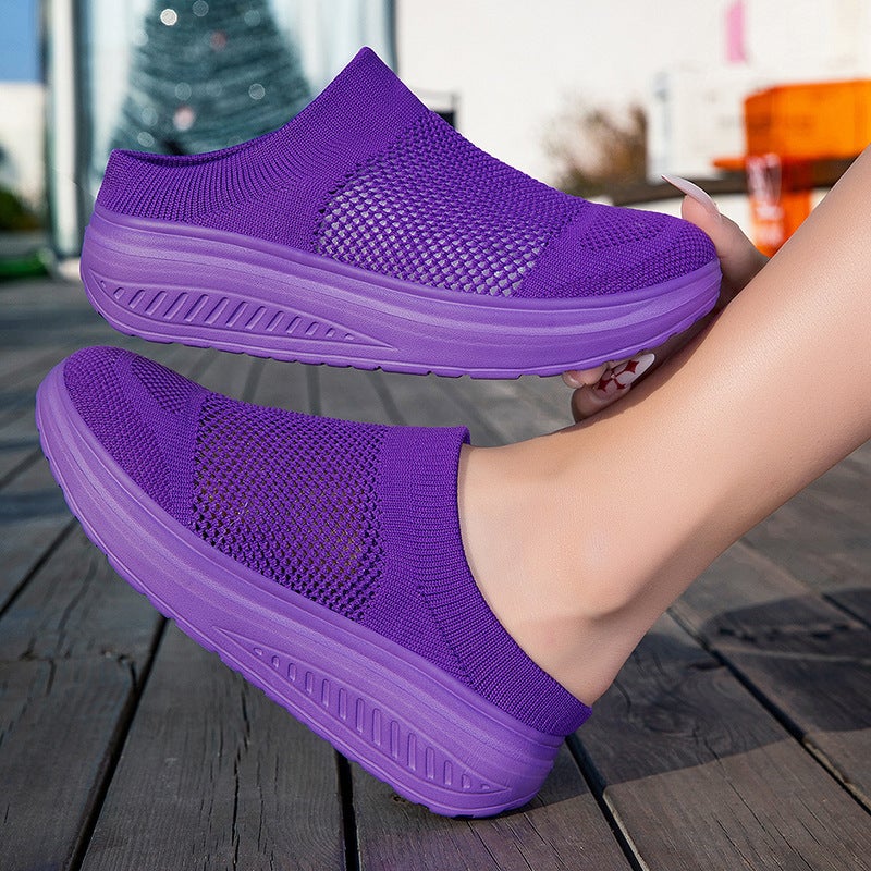 New Slip-On Shoes, Thick-Soled Casual Large-Size Women''s Shoes, Breathable, Lightweight, Comfortable Walking Shoes, Rocking Shoes for Women - Image 2