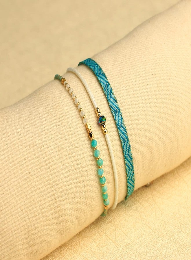 KELITCH Crystal Thin Strand Bracelets Boho Friendship Strand Bracelet Summer Beach Jewelry Gift - Image 4