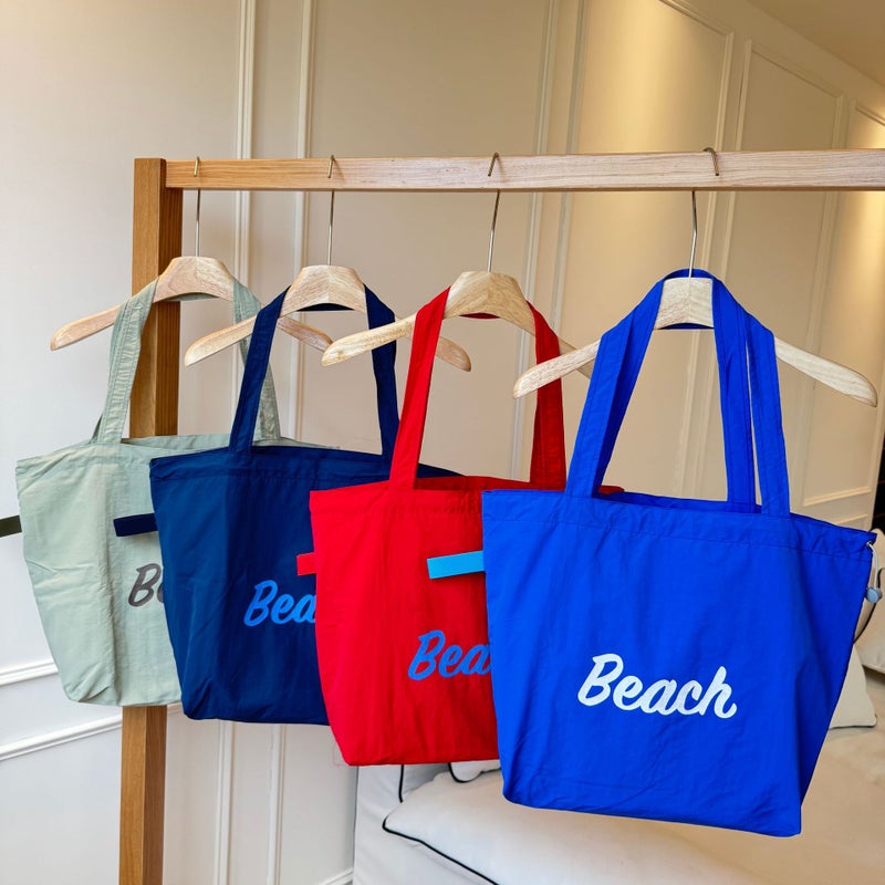 Bag Women'S Korean Style New Letter Printed Nylon Shoulder Bag Casual Versatile Portable Drawstring Large Capacity Tote Bag - Image 2