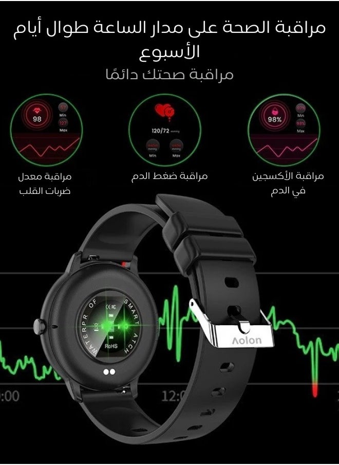 AOLON GTR Mini Smartwatch Health & Call 115 Modes Full Touchscreen Sports Smartwatch Black  - Image 5