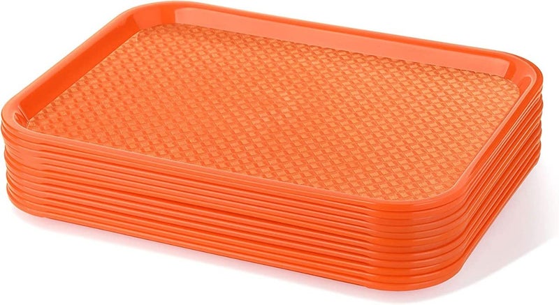 Improvhome Serving Platter/Large Tray; Made of Premium Plastic; Rectangular Shape; Length 16 Inches X Breadth 12 Inches (4 Orange Tray) - Image 1