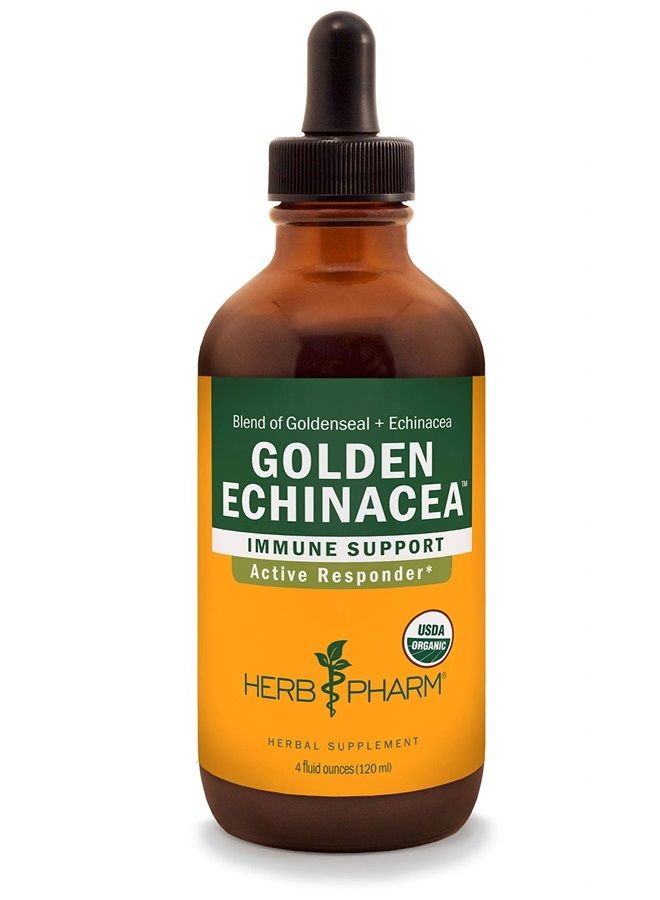 HERB PHARM Certified Organic Golden Echinacea Liquid Extract for Immune System Support - 4 Ounce - Image 1