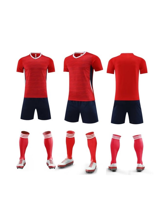 Red Football Uniform Suit Men's Football Sports Match Custom Printing Football Team Uniform Training Clothing Children's Jersey