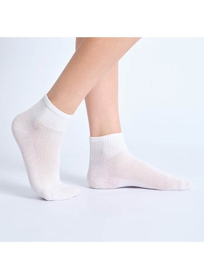 Red Bean Children's Socks Boys And Girls Black And White Cotton Socks Student Socks Sports Mesh Socks Mid-tube Cool Socks W5021 Set Of 2 20-22 - Image 1