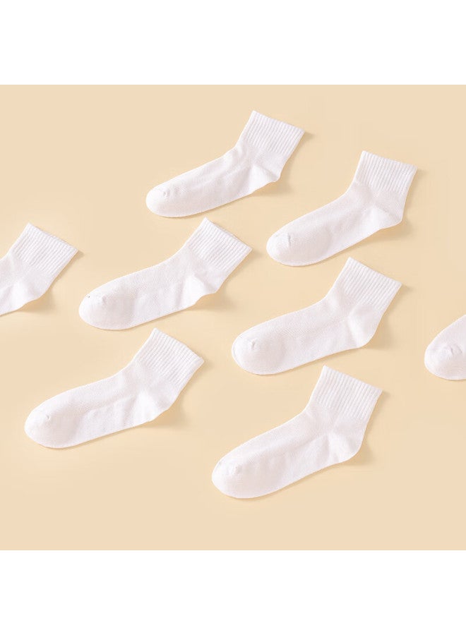 Red Bean Children's Socks Boys And Girls Black And White Cotton Socks Student Socks Sports Mesh Socks Mid-tube Cool Socks W5021 Set Of 2 20-22 - Image 2