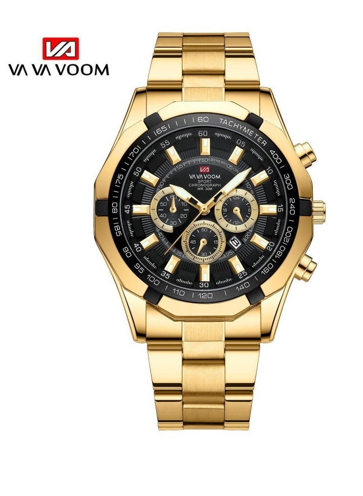 VA VA VOOM Mens Watches Analog Quartz Chronograph ,Waterproof , Fashion Business Work ,Casual Sport Designer Dress ,with Calendar Elegant Gifts - Image 1