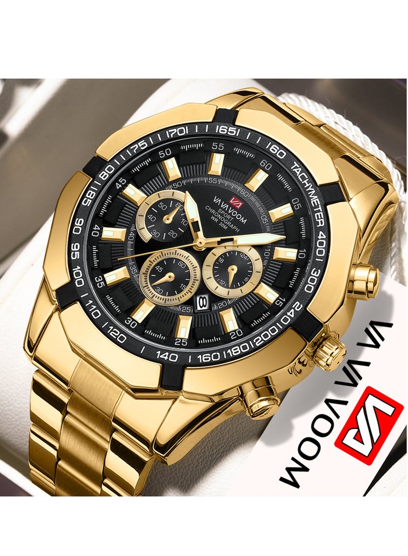 VA VA VOOM Mens Watches Analog Quartz Chronograph ,Waterproof , Fashion Business Work ,Casual Sport Designer Dress ,with Calendar Elegant Gifts - Image 2