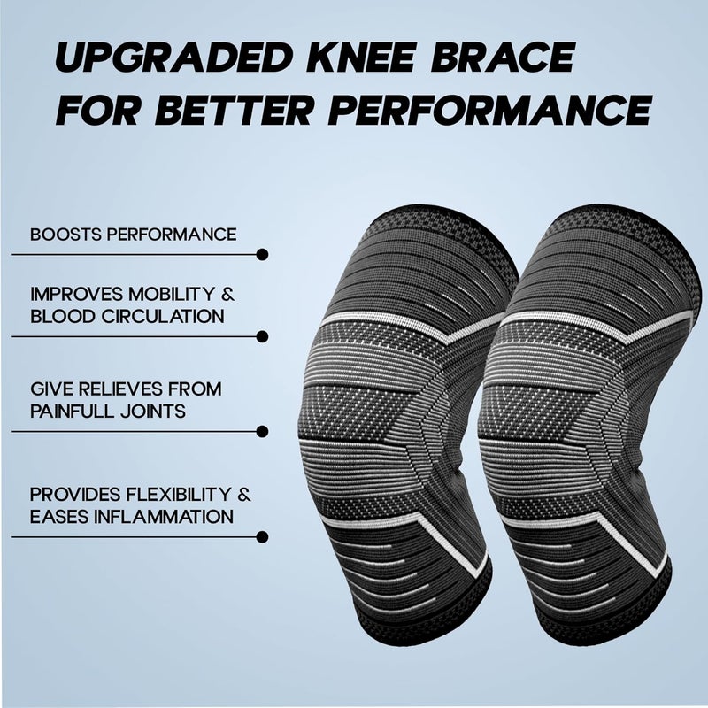 KONEX Salt resistant coating KONEX Elastic & Breathable Knee Cap Support Sleeves | Ideal for Sports, Workouts, Pain Relief, Knee Cap Compression Support, Running, Cycling & Exercise - Medium, Black (1 Pair) Flexible anti-break - Image 4