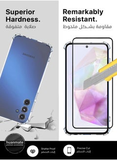 huanmate 2 in 1 Samsung Galaxy A35 Protection Pack - Ultra Clear Shockproof Case & Edge-to-Edge Screen Protector, 360 Degree Protection, Back Cover & Screen Protector for Samsung Galaxy A35  - Image 5