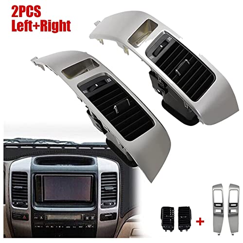 ASVEGE 2pcs Center Dash A/C Outlet for Toyota Land Cruiser Prado J120 2002-2009 55474-60040 Silver Car Dashboard Air Conditioner Duct Vent Grille Panel for Lexus GX470 2003-2009 - Image 5