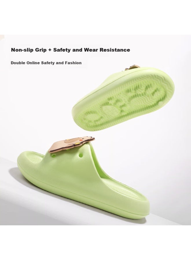 Tudouwu Children's Slippers For Older Kids, Indoor And Outdoor Non-slip Soft Sole Parent-child Capybara Sandals, Green Size 180 - Image 4