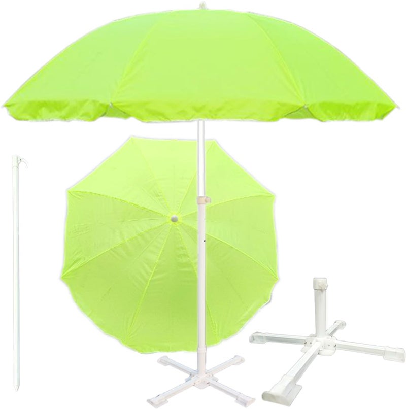 RAINPOPSON RAINPOPSON Outdoor Garden Umbrella With Stand Big Size Patio Garden Umbrella Green 7Ft 