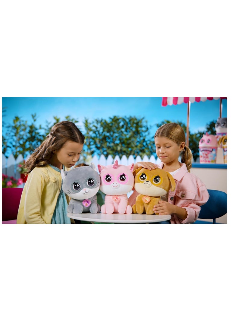 Silverlit Winksies Interactive Soft Toy - Caramel Puppy with Blinking Eyes & Sound Effects – Cuddly Plush Toy for Kids 3+ – Ice Cream Cone  - Image 2
