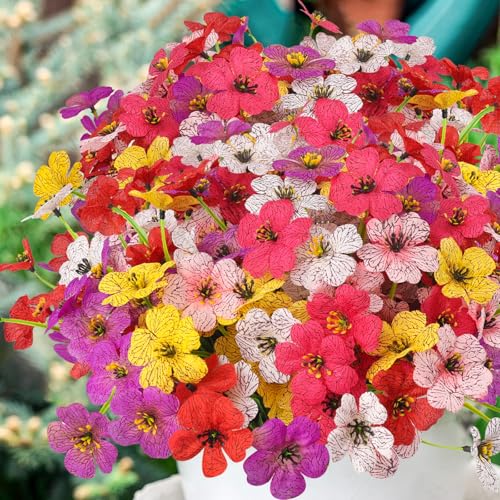 MACTING Artificial Flowers for Outdoors 6 Bundles Fake Flowers UV Resistant Faux Plastic Plants No Fade for Planters Window Box Patio Porch Garden Yard Indoor Outside Summer Decorations(Mix Color-1) - Image 5
