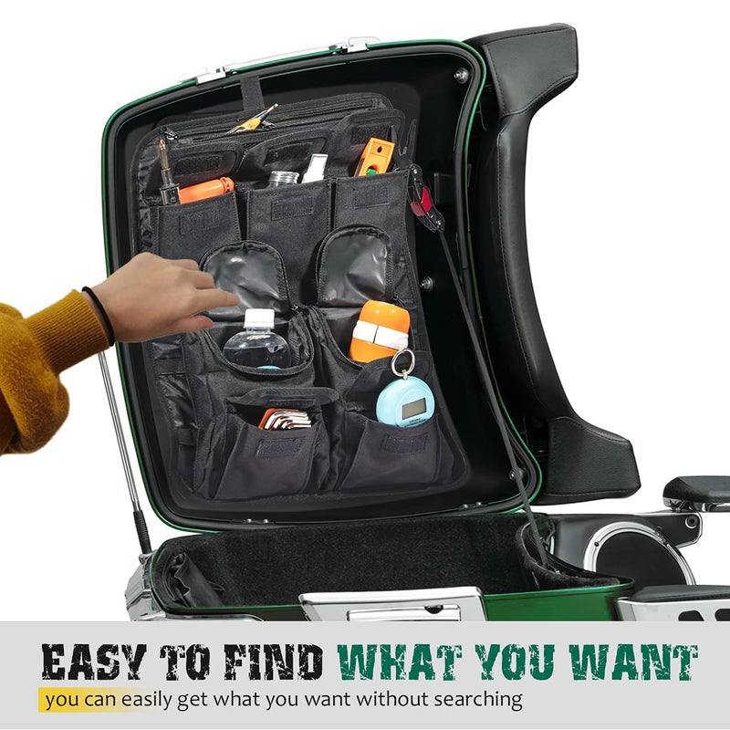 Mofun Tour Pack Lid Organizer Saddlebags Tour Luggage Storage Bag Compatible with Harley Touring FLT FLH 1999-2013 - Image 3