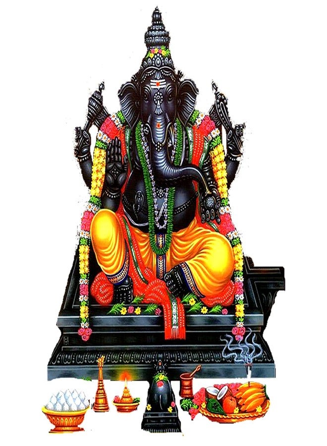 Sticker Yard Karpaga Vinayagar Vinyl Multicolor Wall Stickers Standard Size 40X50CM - Image 1