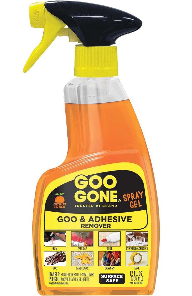 Goo Gone جل رذاذ مزيل اللاصق الأصلي من غو غون - يزيل العلكة، والشحوم، والقطران، والملصقات، والعلامات، وبقايا الشريط، والزيت، والدم، وأحمر الشفاه، والمسكرة، وطلاء الأحذية، والألوان - 12 أونصة - Image 1