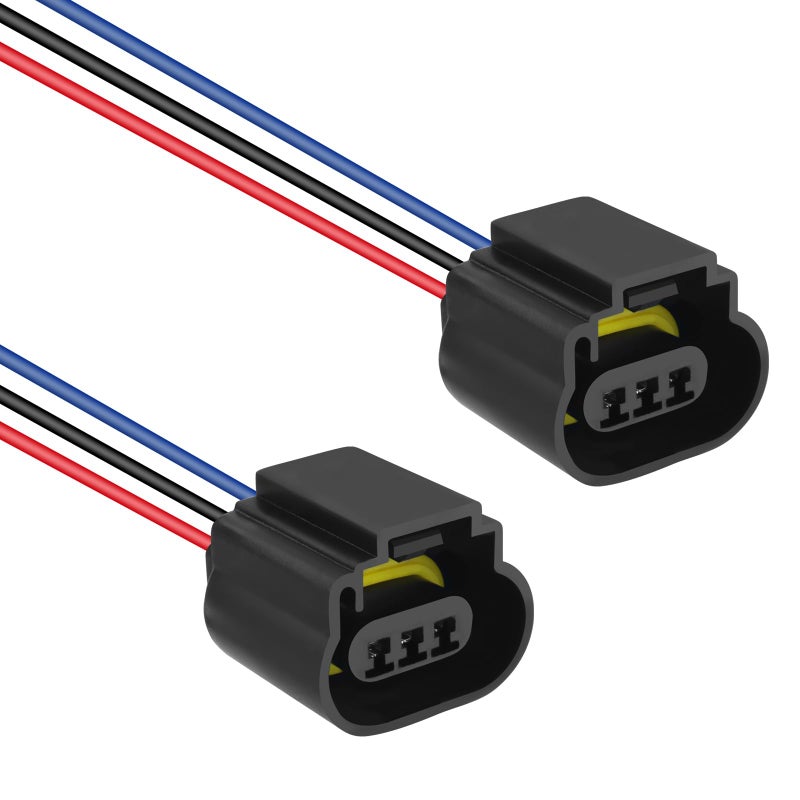 Figpade 2PCS Female Headlight Connector for H13/9008 Bulb,Headlight Wiring Harness for Headlights or Fog Lights Use,Universal Headlight Harness Replacement Car Accessories (Female Socket) - Image 1