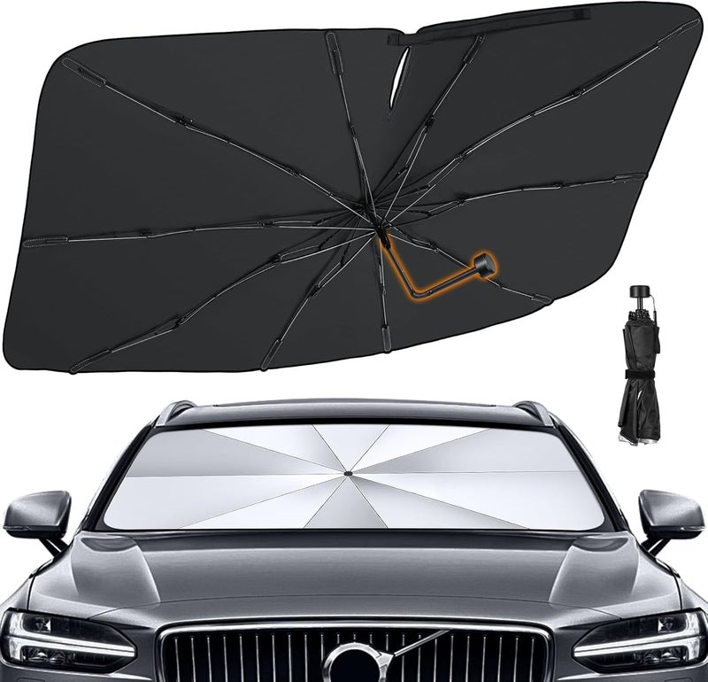 Pleneal Windshield Sun Shade Umbrella 55 x 31 Car Sun Shade Windshield Cover Foldable Car Front Window Protector for Cars SUVs Hatchback - Image 3