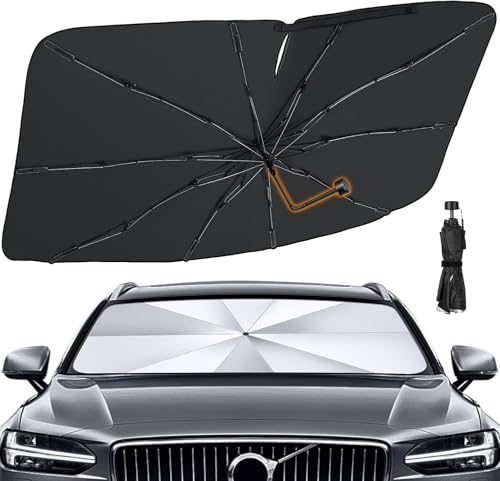 Pleneal Windshield Sun Shade Umbrella 55 x 31 Car Sun Shade Windshield Cover Foldable Car Front Window Protector for Cars SUVs Hatchback - Image 1