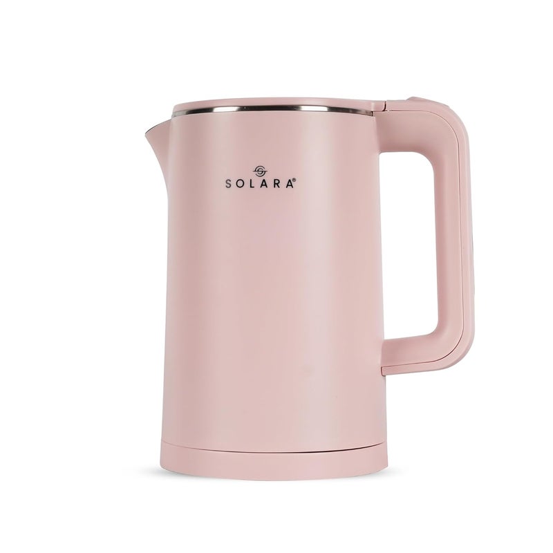 SOLARA Premium Electric Kettle Xtra Large, 1500 Watt, 1.8L Double Wall 100% Stainless Steel, BPA-Free, Cool Touch Tea Kettle with Overheating Protection, Cordless with Auto Shut-Off, Pink - Image 1