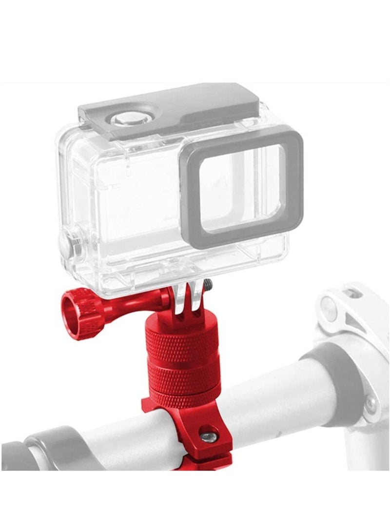 Mountain Bike Mount Compatible with GoPro Hero11/10/9/8/7/6/5s/5/4s/4/3+/DJI Xiaoyi CASIO Action Camera/ 360 Degree Rotation Aluminium Bike Handlebar Holder Bicycle Rack Adjuster (Red)  - Image 2